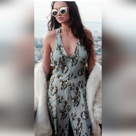 Zara lavender blue floral  jumpsuit size M - Picture 10 of 12